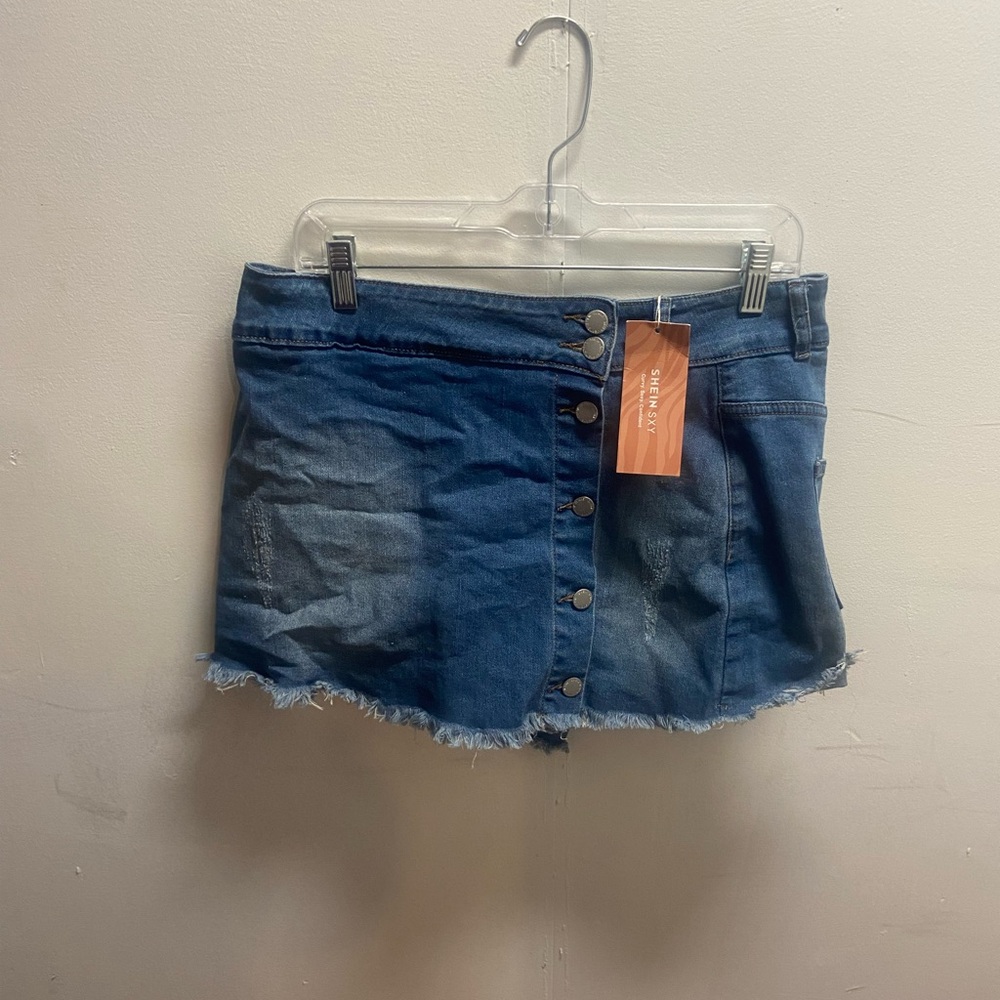 Denim Button-Up Skirt